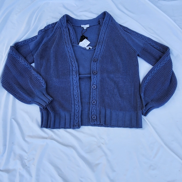 Gianni Bini Womens Medium Cable Knit Cardigan Sweater Set NWT - Picture 15 of 16